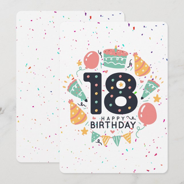 Happy 18th Birthday Holiday Card (Front/Back)