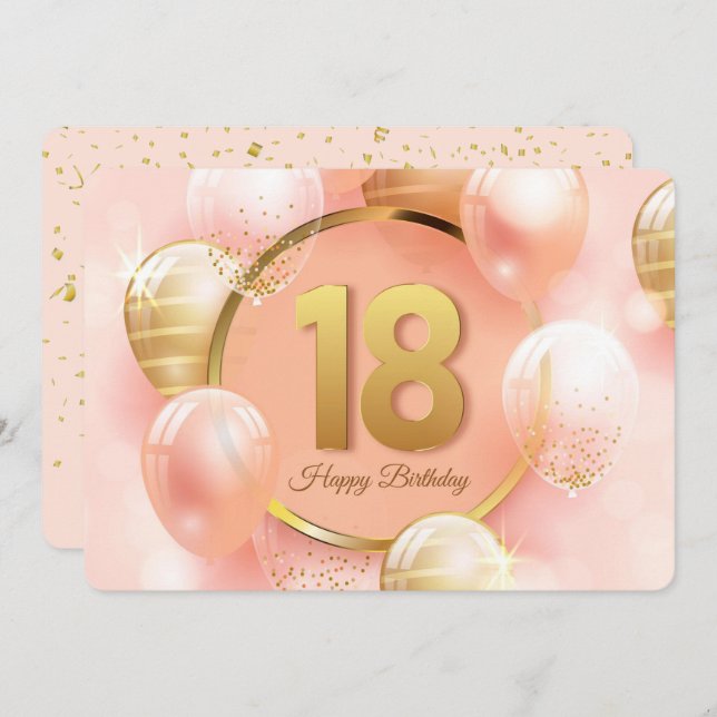Happy 18th Birthday Holiday Card (Front/Back)