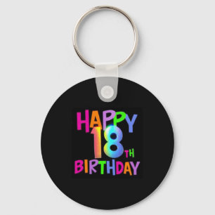 HAPPY 18TH BIRTHDAY MULTI COLOUR KEY RING