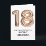 Happy 18th Birthday Rose Gold Girl  Personalized Card<br><div class="desc">Happy 18th Birthday Rose Gold Girl  Personalized</div>