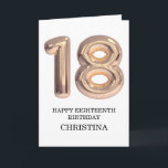 Happy 18th Birthday Rose Gold Girl  Personalized Card<br><div class="desc">Happy 18th Birthday Rose Gold Girl  Personalized</div>