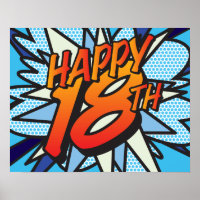 HAPPY 18TH Comic Book Pop Art