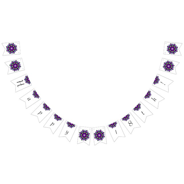 Happy 18th! Mandala in purple Bunting (All)