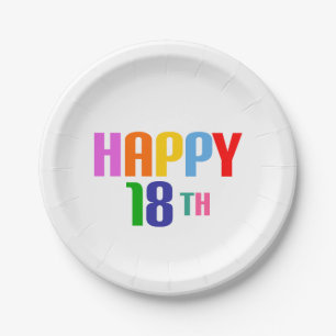 Happy 18th paper plate