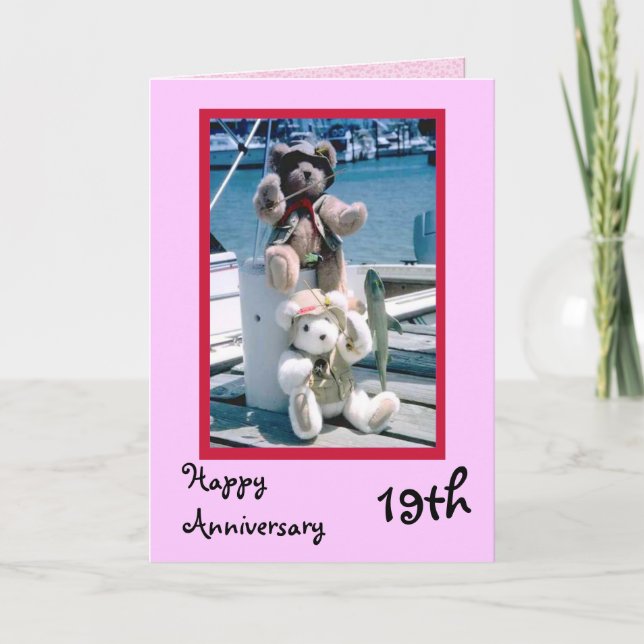 Happy 19th Anniversary, Customisable Card (Front)