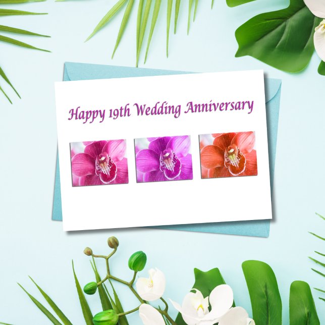 Happy 19th Wedding Anniversary Orchids Card (Creator Uploaded)