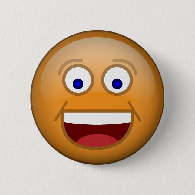 Happy 1 Orange 6 Cm Round Badge (Front)