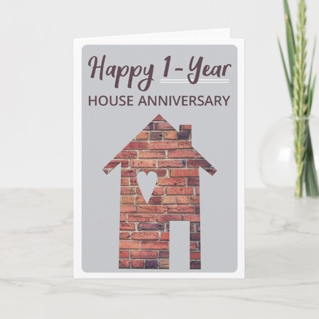 Happy 1 Year House Anniversary Card (Front)