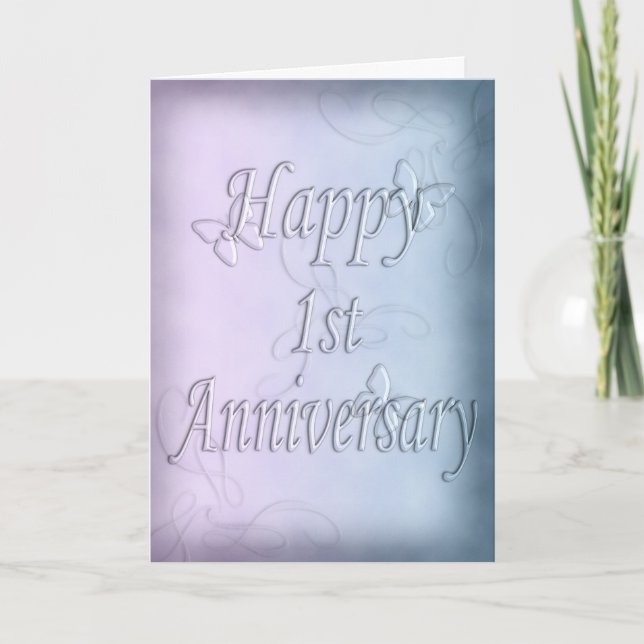 Happy 1st Anniversary  (anniversary card) Card (Front)