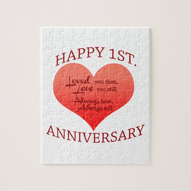 Happy 1st. Anniversary Jigsaw Puzzle (Vertical)