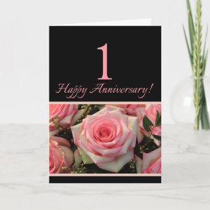 Happy 1st Anniversary roses Card