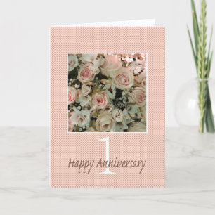 Happy 1st Anniversary roses Card