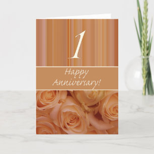 Happy 1st Anniversary roses Card