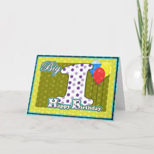 Happy 1st Birthday Balloons First Big Birthday Card