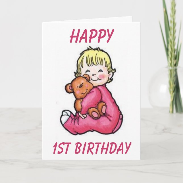 Happy, 1st Birthday Card (Front)