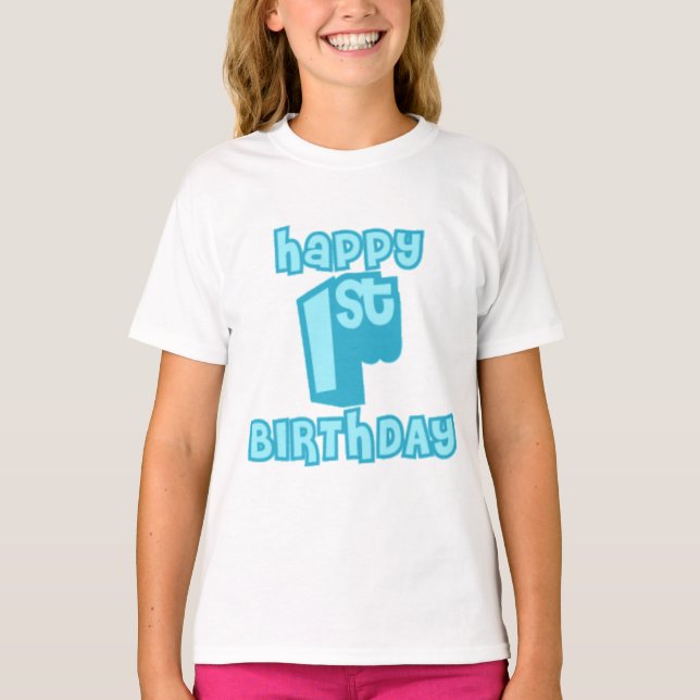 Happy 1st Birthday Celebration – Cute birthday  T-Shirt (Front)