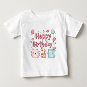 Happy 1st Birthday – Cute Happy Birthday Design Baby T-Shirt