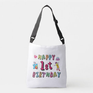 Happy 1st Birthday for 1 year old Kids B-day Crossbody Bag