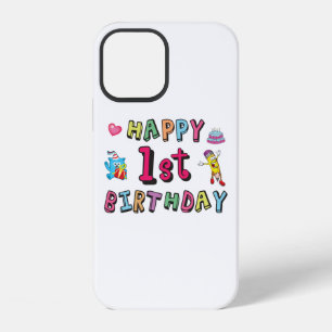 Happy 1st Birthday for 1 year old Kids B-day iPhone 12 Case