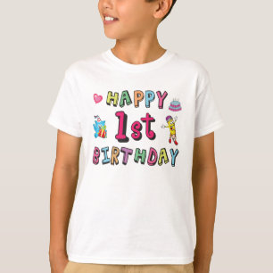 Happy 1st Birthday for 1 year old Kids B-day T-Shirt