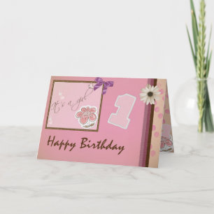 Happy 1st Birthday  - It's a Girl Card