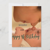 Happy 1st birthday kids baby mother black yellow