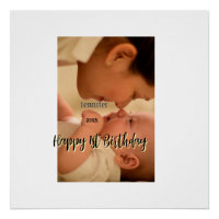 Happy 1st birthday kids baby mother black yellow