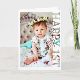 Happy 1st Birthday Photo college Card