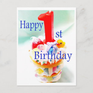 Happy 1st Birthday Postcard