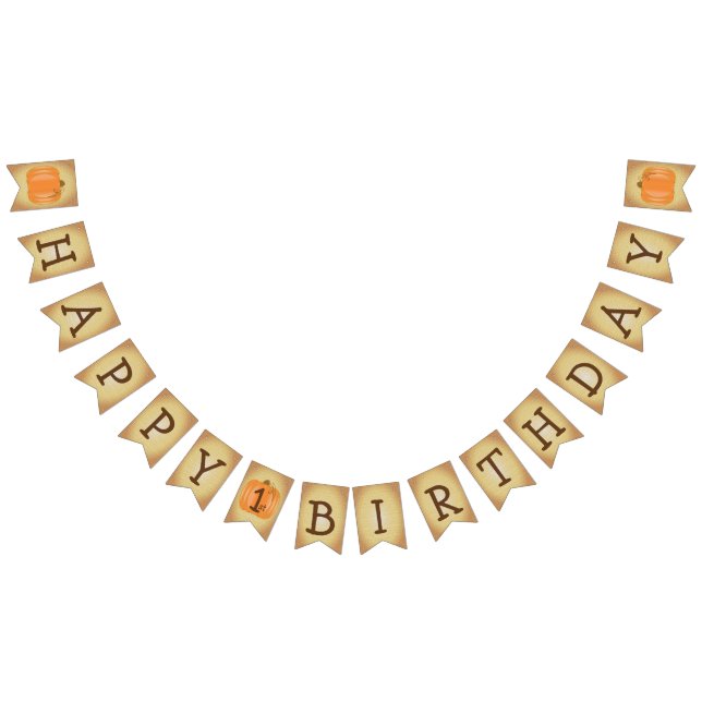 Happy 1st Birthday Pumpkin Bunting (All)