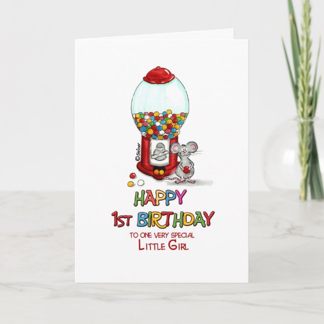 Happy 1st Birthday to one very special little girl Card (Front)