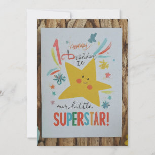 "Happy 1st Birthday to Our Little Superstar!" Invitation