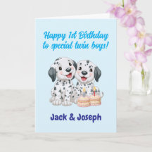 Happy 1st Birthday To Twin Boys, Cute Puppies