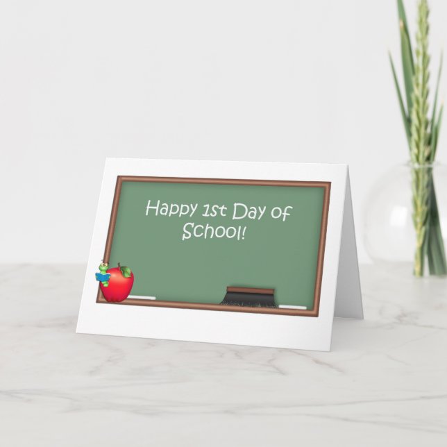 Happy 1st Day of School, Chalkboard Card (Front)