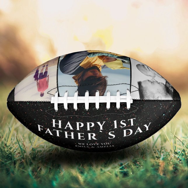Happy 1st Father`s Day 3 Photo Collage Football (Creator Uploaded)