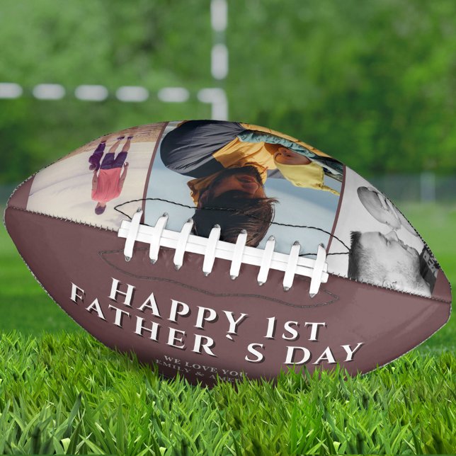 Happy 1st Father`s Day 3 Photo Collage Football (Creator Uploaded)