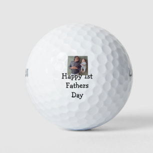 happy 1st fathers day add name love kisses photo t golf balls