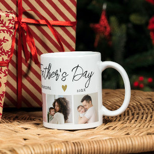 Happy 1st Fathers Day As Grandpa 5 Photo Collage  Coffee Mug