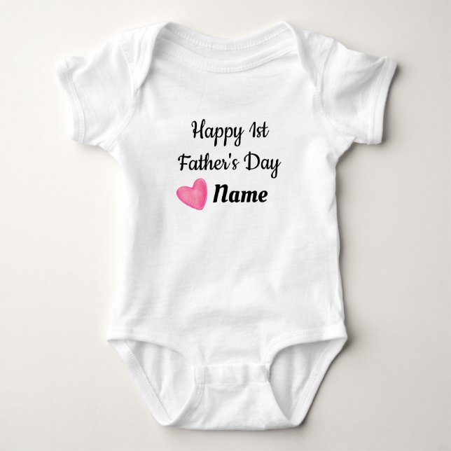 Happy 1st Father's Day. Baby Bodysuit (Front)