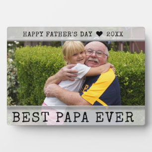 Happy 1st Father's Day Best Papa Ever Photo Plaque