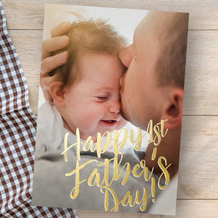 Happy 1st Father's Day Simple Modern Custom Photo