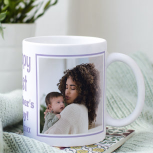 Happy 1st Mother's Day 2 Photo Lavender New Mom Coffee Mug