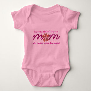 Happy 1st Mother's Day Baby Bodysuit
