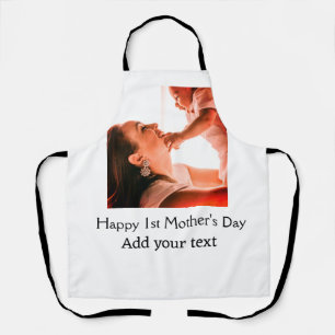 Happy 1st Mother's Day best mum ever add photo nam Apron