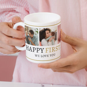 Happy 1st Mother's Day Black And Gold  5 Photo   Coffee Mug