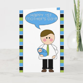 happy 1st mother's day (father/baby boy) card