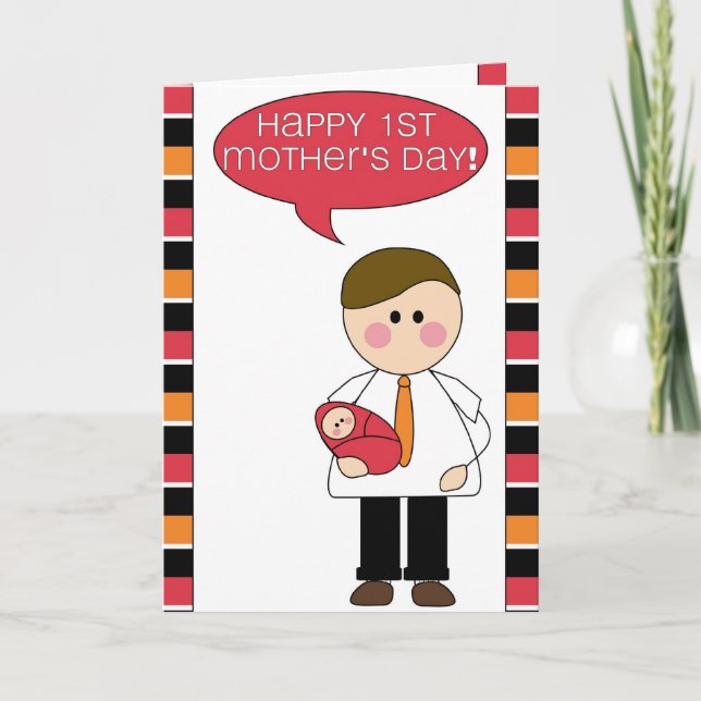 happy 1st mother's day (father/baby girl) card (Front)
