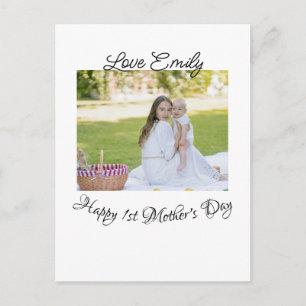 happy 1st mothers day love photo name calligraphy  postcard