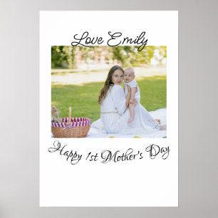 happy 1st mothers day love photo name calligraphy poster