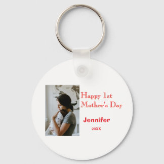 Happy 1st mothers day name photo red yellow year k key ring